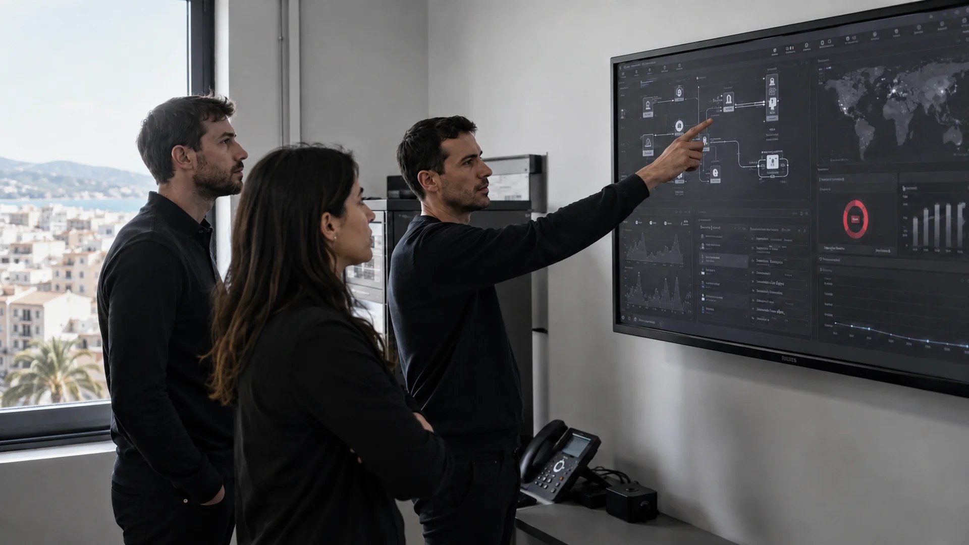 Equipo de islaNet monitorizando servidores de clientes desde Palma de Mallorca