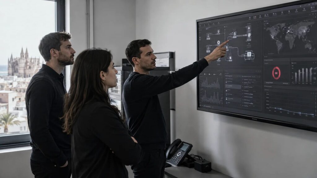Equipo de islaNet revisando el flujo de facturación VeriFactu de un ERP en Palma de Mallorca